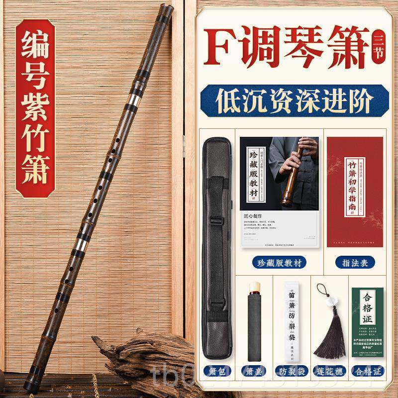新款文兵紫竹洞箫乐三器初学者专业竹萧笛六d节e成人乐湛器八孔箫