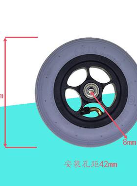 轮椅轮6X11/4灰色充气康复轮塑芯608轴承孔8无噪音前轮