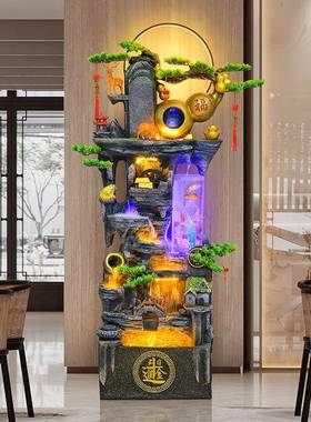 落地假山流水喷泉摆件客厅办公室生财装饰风水轮高山循环鱼缸水景