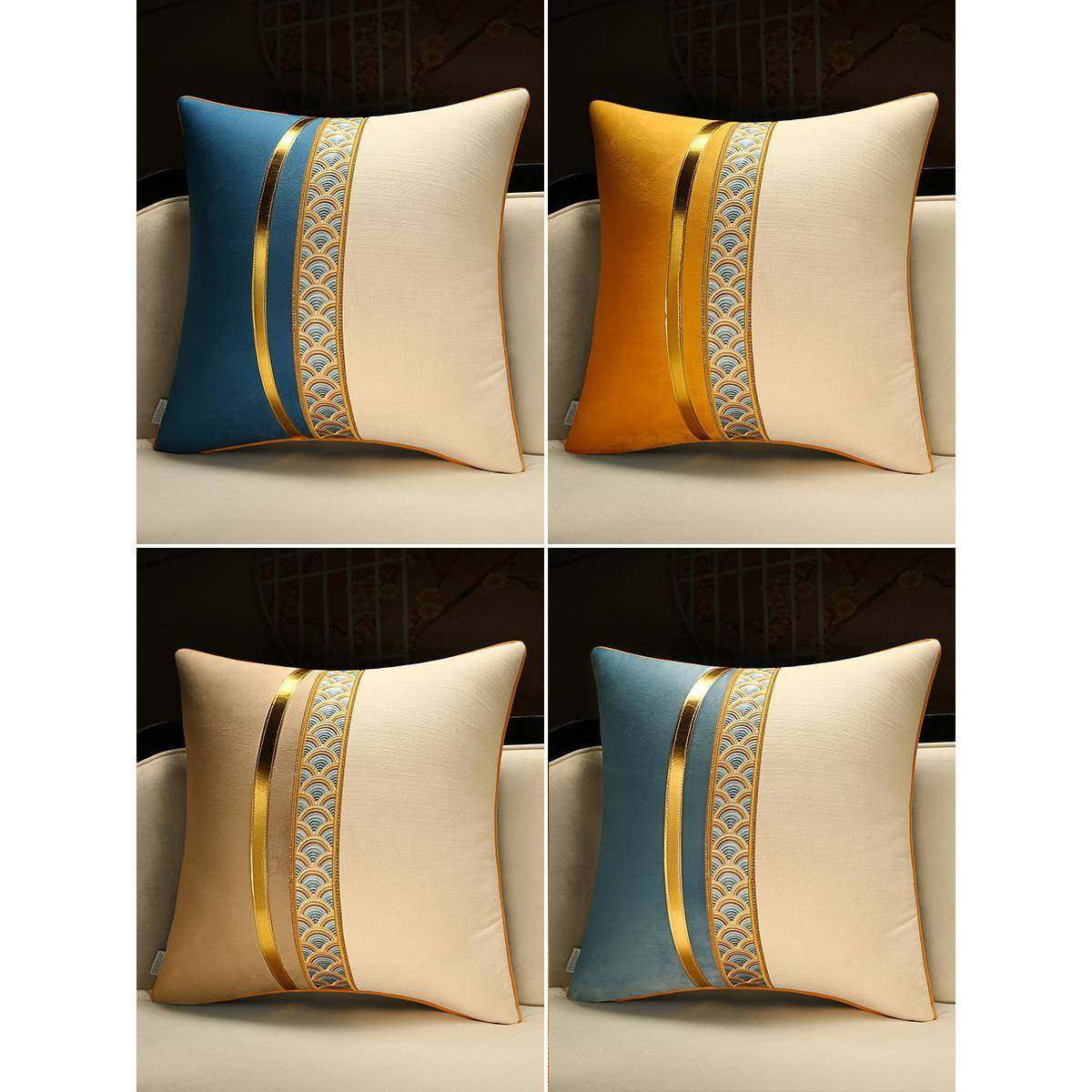 新中式抱枕沙发客厅轻奢感床头靠垫床上大靠背垫套可拆洗方形