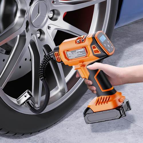 车载充气泵智能数显充气泵自行车轮胎篮球电动打气泵筒便携式