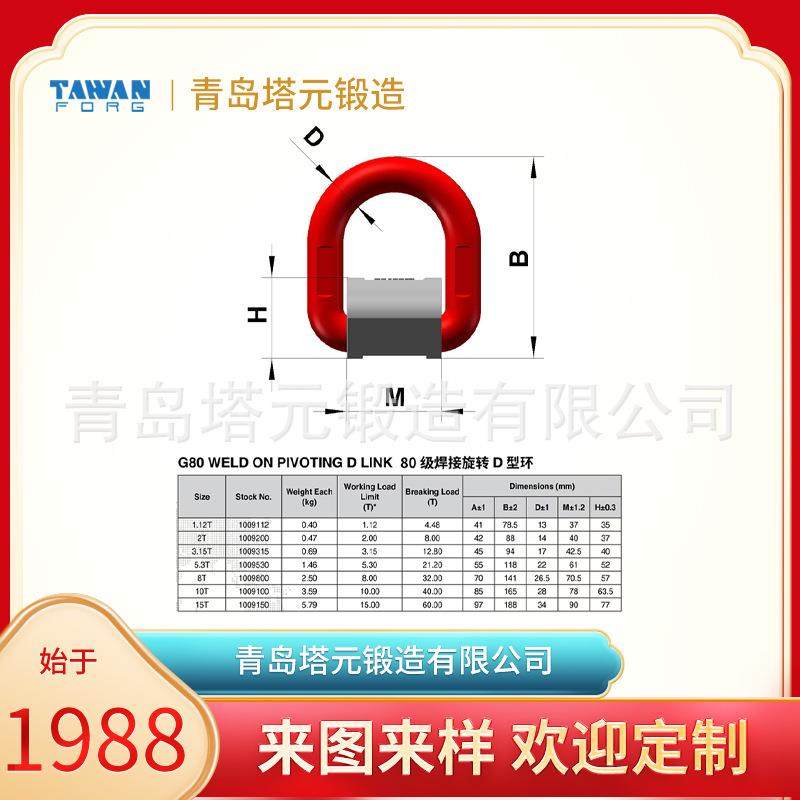 G80模锻D型吊环20T焊接环不锈钢合金钢量大从优,基础建材,钢丝绳,淘宝优惠券,粉丝福利购,淘宝优惠卷