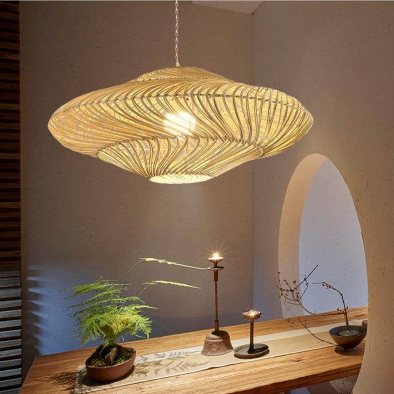 中式藤编吊灯日式田园卧室客厅餐厅酒吧手工编织复古藤艺灯,家装灯饰光源,智能吊灯,淘宝优惠券,粉丝福利购,淘宝优惠卷