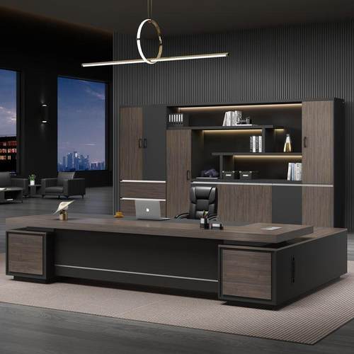 老板文件柜资料柜带锁柜子储物办公室木质现代办公背景柜档案书柜