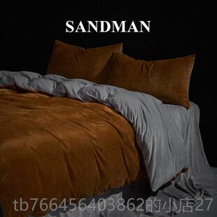 新款 面加绒床被套 Sa双ndman高端FUR牛奶单绒床上四件珊套瑚绒冬季