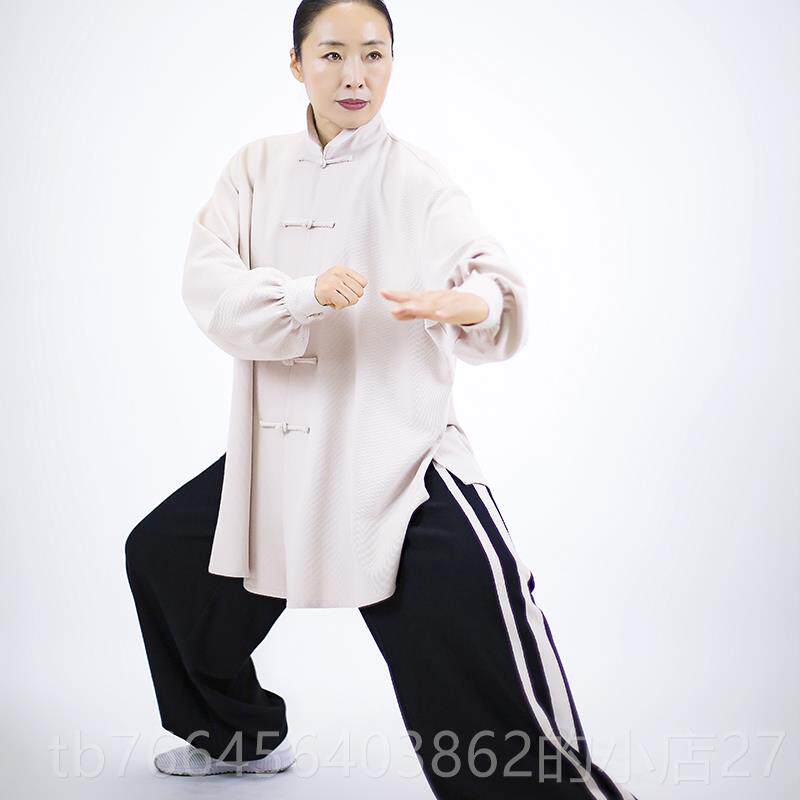 新款马蕾太春季新运动款太极拳服华夫极棉时服尚款定制武术休闲中