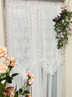 免打孔法式蕾MKG长丝门帘隔断帘厨房室门帘白色卧薄纱帘款穿杆小