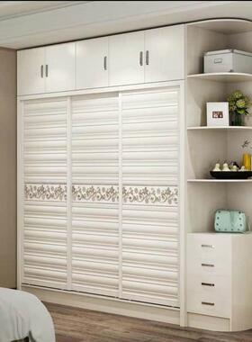 板式实木现推拉门整衣柜简约经济型卧室组装体移门大衣橱代储PXQ