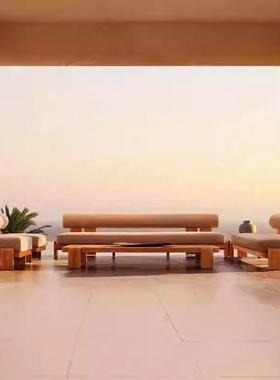 户CXR闲外沙发庭柚木家具露天民宿样板院木房室外露台实休防腐木