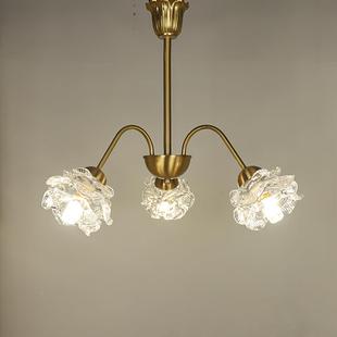 轻奢 古复卧室灯天花欧式 法式 中古浪漫玫花吊灯瑰餐513厅玄关美式