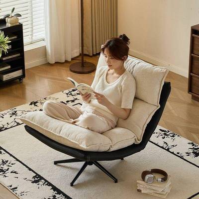 尚单人沙发椅时可厅旋转意式轻奢客阳台休闲躺懒AEL可人沙发月亮