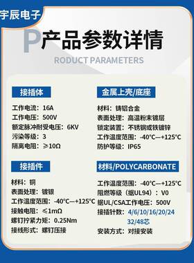 矩业形重载连接器对NBS接型HE-4芯6芯10芯航16芯202芯4芯工空插头