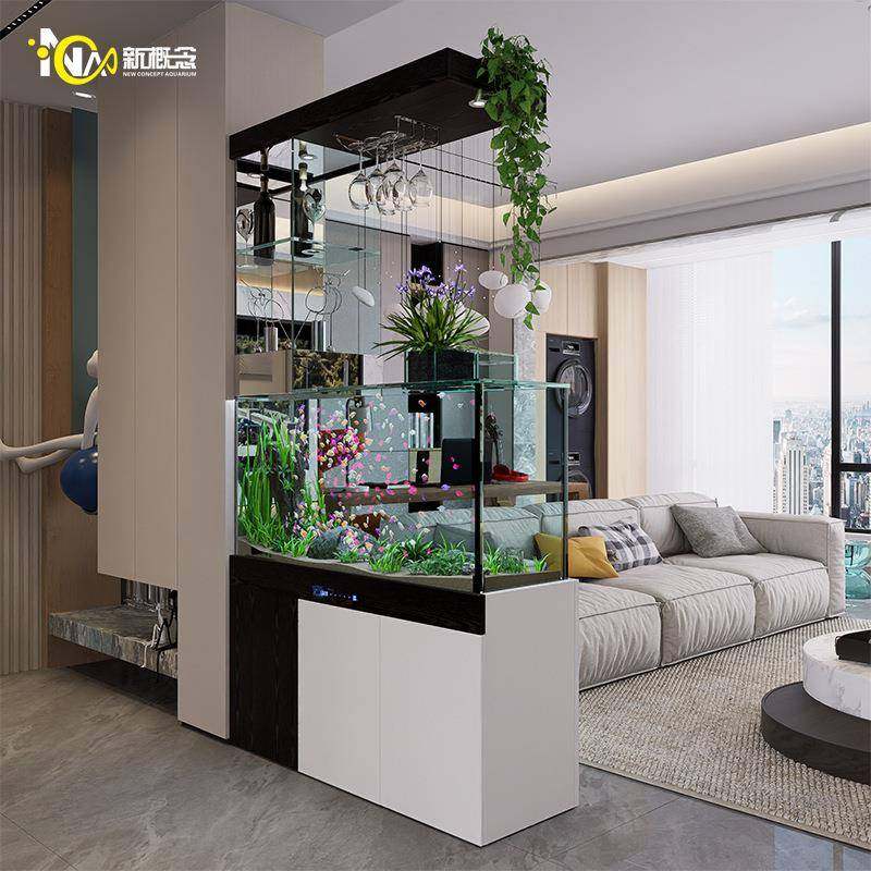 缸款客厅2025新小型底ALthyu+$鱼滤隔断屏风带柜子一体璃玻缸水族,宠物/宠物食品及用品,桌面缸,淘宝优惠券,粉丝福利购,淘宝优惠卷