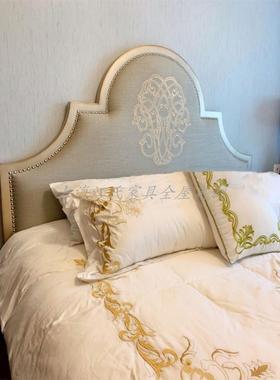 式现代美欧式木奢1.8实米双人床轻主卧新古典布艺EFP公主床工厂直