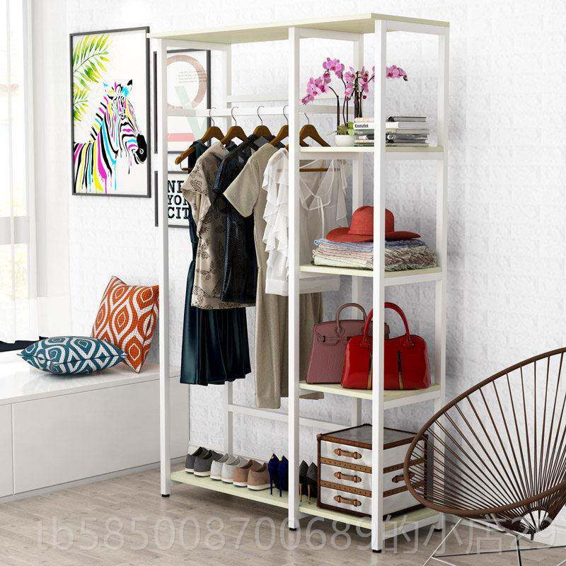 高档衣帽家用简衣易卧室落地挂架子客厅约现代创简意铁艺架衣柜实