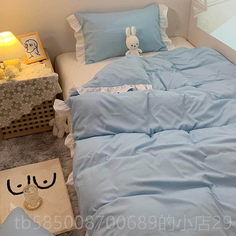 高档宫廷风床单水洗套裙棉被套三件生宿舍床上用品床床笠1.8四学