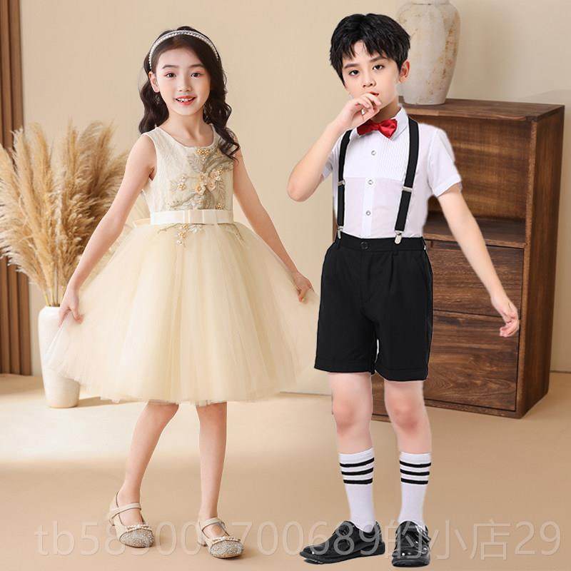 高档六一儿节合唱演出服裙幼儿园业朗诵童女童舞蹈蓬蓬礼毕服表演