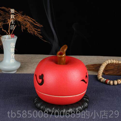 新款印堂 陶瓷盘迦香炉卧室居茶道摆家件 熏香炉 安平苹果炉
