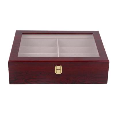 现货质透眼镜盒8位红色烤太漆眼镜收纳盒明阳镜木墨镜展LNI示盒