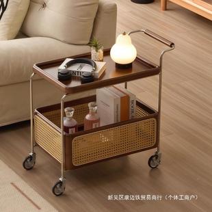 中古木风几流年藤小656推车收纳实边客厅沙发编置物柜可移动边柜