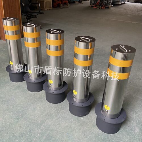 防冲撞智能升降路桩 广州学校出入口路障不锈钢伸缩柱 小区止车路