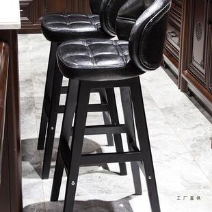高脚家凳椅子吧凳实木吧台LEA椅轻奢酒用高吧桌椅现代简约凳子吧