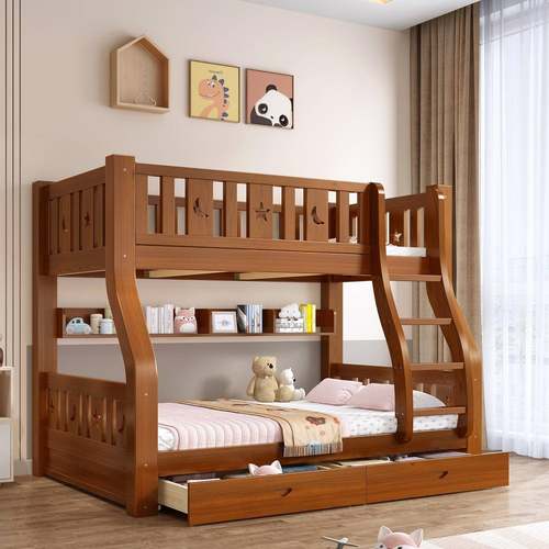 实木上985床下铺双层床上成人木床高低床子母床大下人加厚童儿床