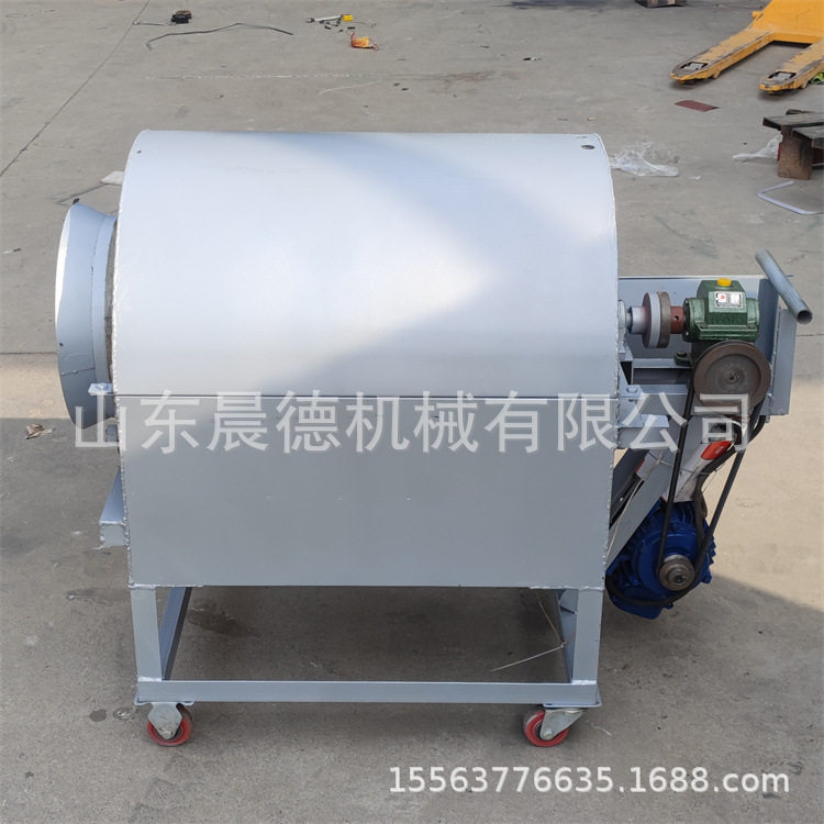 小型芝麻菜籽炒货机 大型滚筒炒料全自动电加热炒籽机