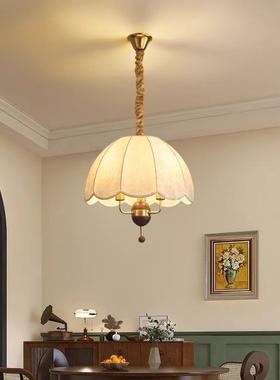 新款法式复古吊风实木餐厅灯47161卧室灯主卧灯吊设古计师中餐桌