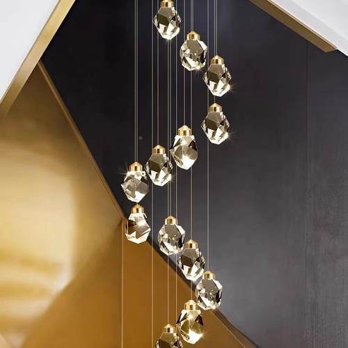 LED水晶吊灯客338厅楼过道卧室酒大店堂别高档款客墅厅水晶梯吊