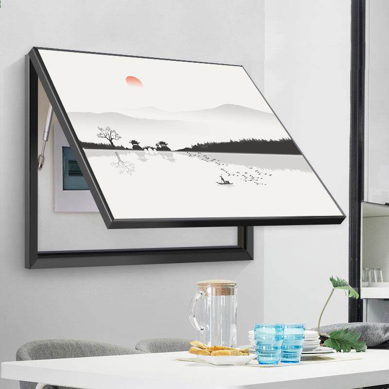 新关BQYSS-04中电式表箱装饰画客厅玄关配电箱开总闸弱电盒子黑山