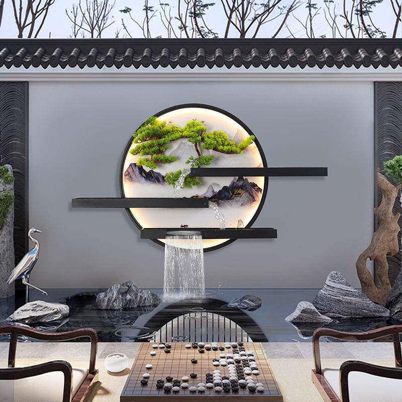 s%户外式防水壁灯景别墅室外影壁新中墙流水庭院观灯620花园水幕