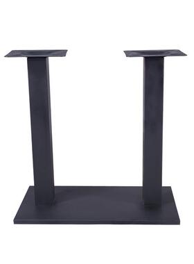 中餐厅铸铁桌脚双支柱重长方西形DB-B013平面钢板台耐脚架