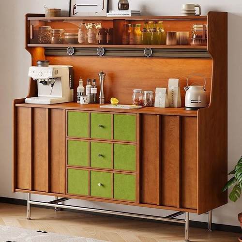 水柜餐边INY柜储厅物柜客收纳柜中古风实木复靠古一茶体墙餐边收