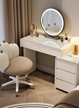 小户古型梳妆台NJM实木60cm卧室收纳柜一体奶风现代简中约化妆桌