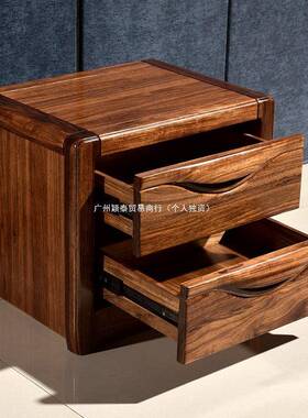 4I简乌柜金木纯实木头WIA柜床边柜配套家具现代新中式约储物阻尼