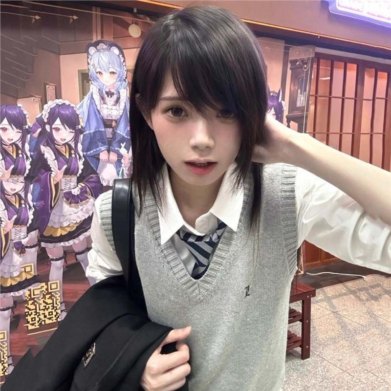 花千猪原创 绫川中背心 JK多色马甲针织毛衣学院风jk制服百搭上衣