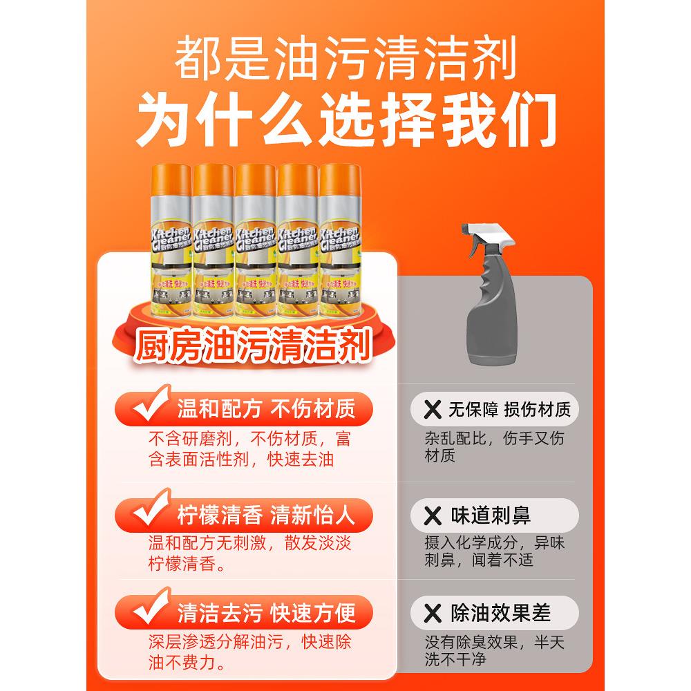 重油清洁剂多功能浓缩泡沫油污清洁剂厨房锅底罩灶具机