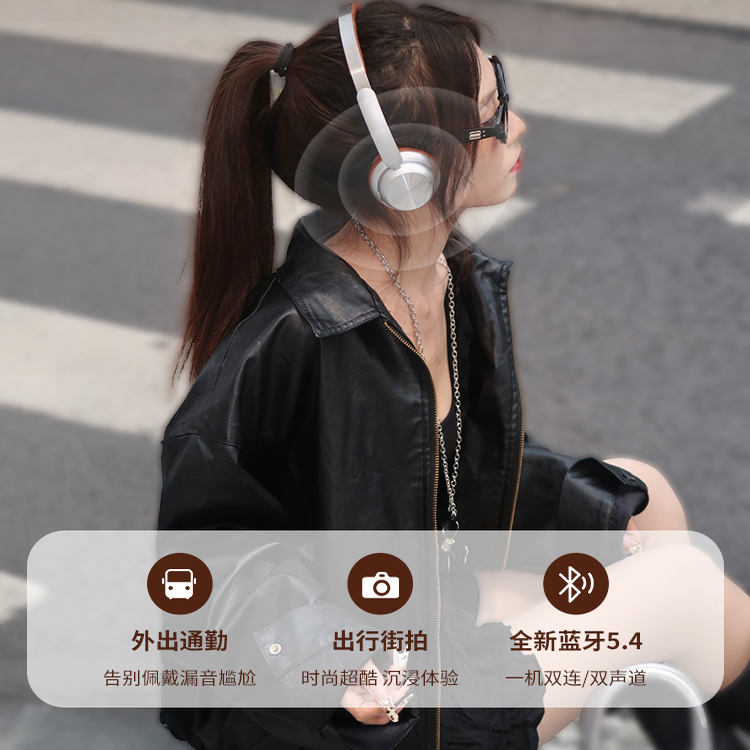 复古头戴式耳机小头无线蓝牙降噪