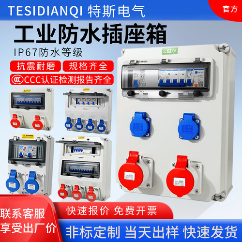 特斯电气户外检修防水工业插座箱