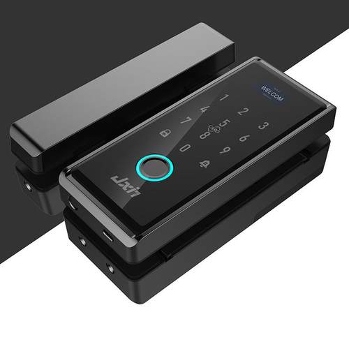 玻璃门智能指纹锁免打孔易安装防盗办公室电子门锁家用智能锁