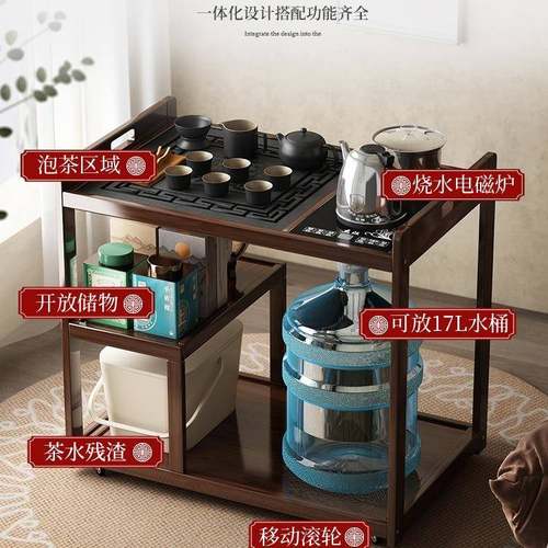 家用小茶台桌子沙发边几侧边柜茶水柜现代简约简易移动小茶几jω