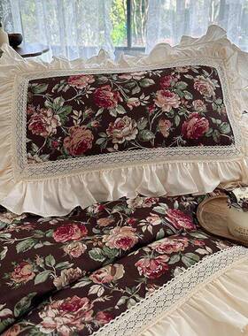 法式古0ali-735高｜全棉复床档上四件套10纯棉公主风蕾丝花边被套