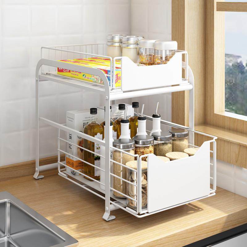 厨房下水槽置物架橱柜台面抽屉调料架多功能卫生间洗漱用品收纳架