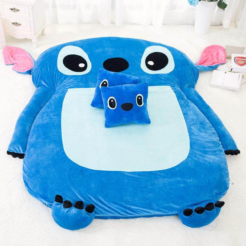 工厂直销史迪奇创意懒人沙发床懒人床卡通加厚榻榻米床垫睡垫