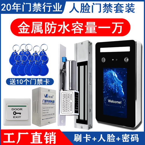 室外防水人脸门禁机磁力锁套装