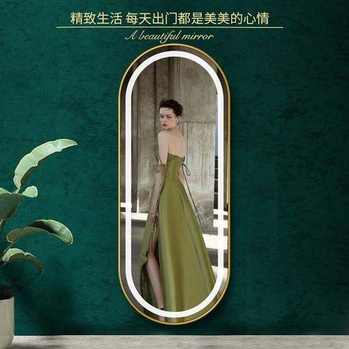 家用发廊带LED灯理发店LED灯镜浴室柜镜子落地搭配穿衣全身镜