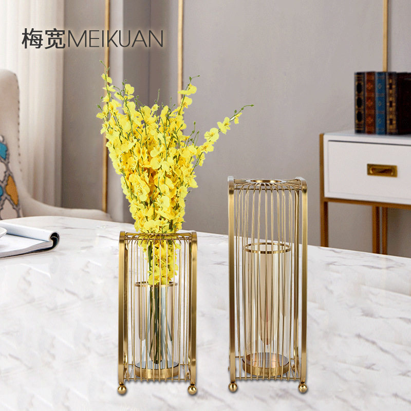 客厅家居摆件变压器花器电镀拉丝+大理石防锈防潮软装修饰品摆件