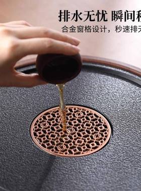 茶盘小型家简用2干F99J76HM025新款厅约仿乌客金石茶台沥水储水式