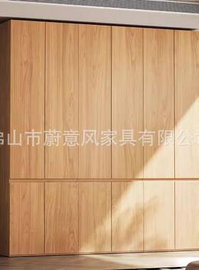 全橡木大容量衣卧室家用分段木小户型原木风组装QUZ储物实收纳柜